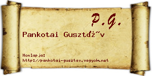 Pankotai Gusztáv névjegykártya