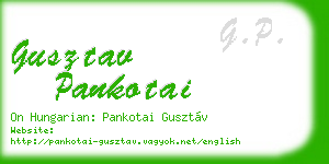gusztav pankotai business card