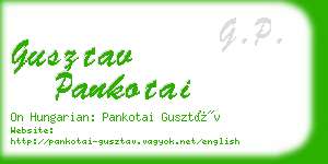 gusztav pankotai business card